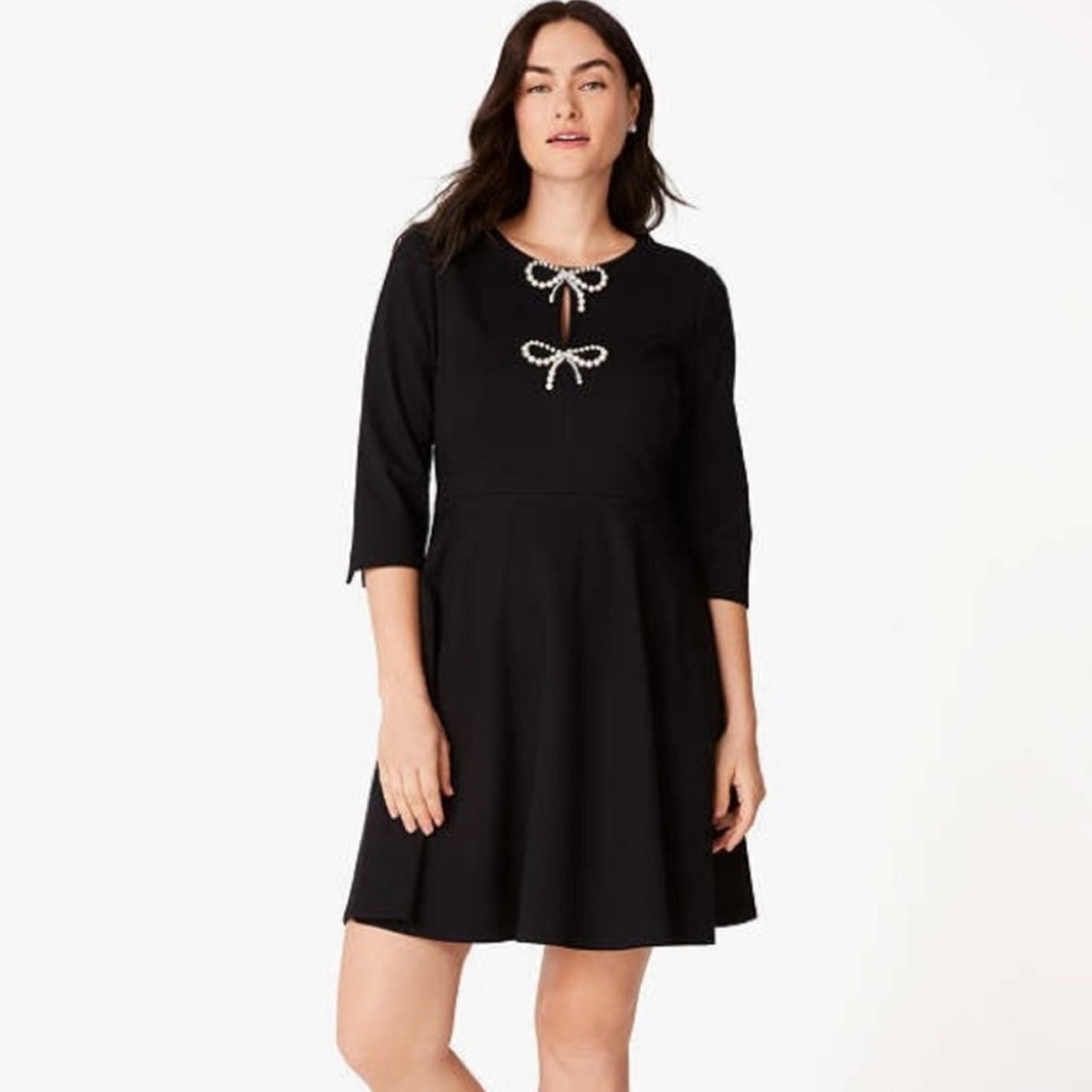 NWT Kate Spade Pearl Bow Ponte Dress